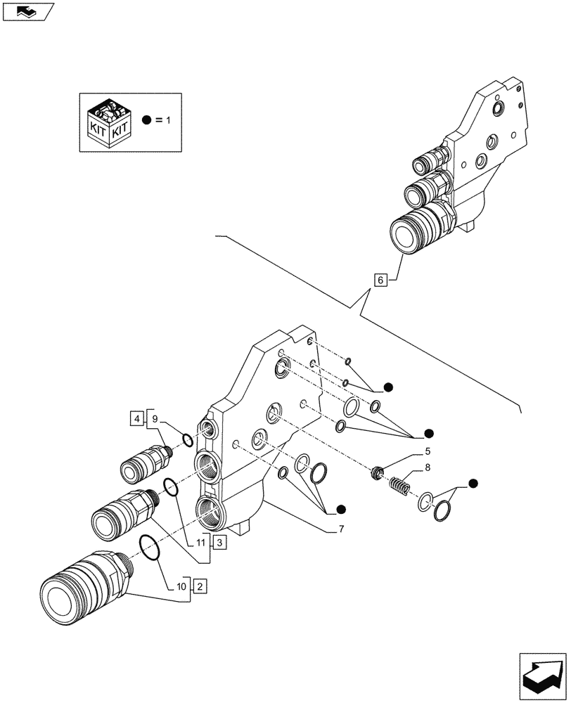 Схема запчастей Case IH PUMA 200 - (35.204.0107[03]) - VALVE, W/ POWER BEYOND COUPLERS, COMPONENTS (VAR.720681) (35) - HYDRAULIC SYSTEMS
