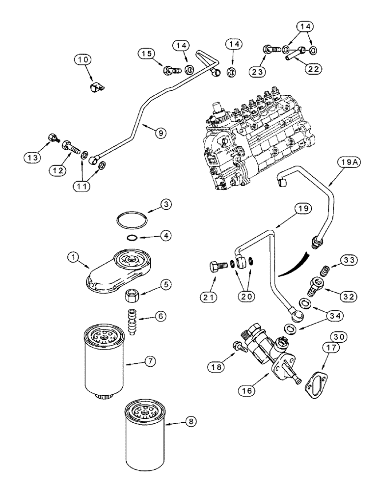Схема запчастей Case IH 8920 - (3-006) - FUEL FILTER AND TRANSFER PUMP, 6T-830 EMISSIONS CERTIFIED ENGINE (03) - FUEL SYSTEM