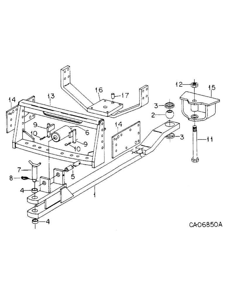 Схема запчастей Case IH 4786 - (09-4) - FRAME, ARTICULATION PIVOT DRAWBAR ATTACHMENT, TRACTORS WITH SERIAL NO. 2501 AND ABOVE (12) - FRAME