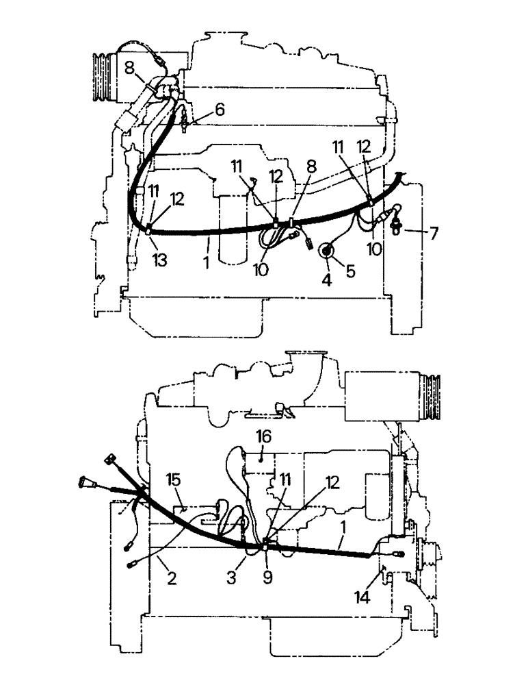 Схема запчастей Case IH CR-1280 - (02-01) - ENGINE WIRING, CAT 3306 ENGINE (06) - ELECTRICAL
