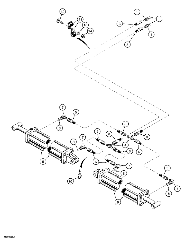 Схема запчастей Case IH 5600 - (8-014) - WING LIFT HYDRAULIC CIRCUIT, LEVEL LIFT MODELS, VERTICAL FOLD, 27 FOOT THROUGH 33 FOOT WIDE (08) - HYDRAULICS
