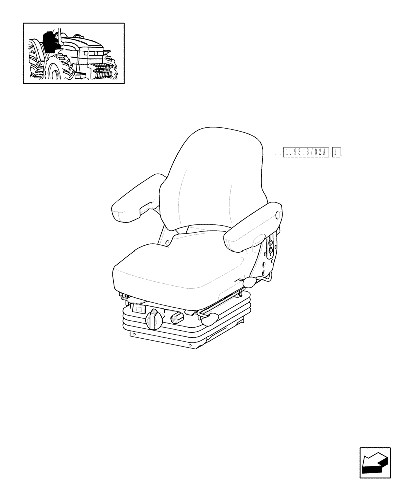 Схема запчастей Case IH JX1080U - (1.93.3/02) - (VAR.852) SEAT (LESS CAB) (10) - OPERATORS PLATFORM/CAB