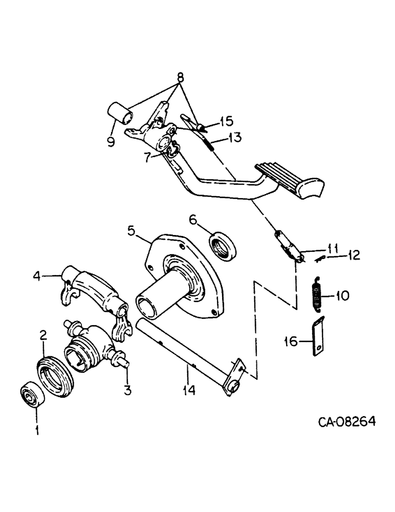 Схема запчастей Case IH 385 - (07-21) - DRIVE TRAIN, CLUTCH PEDAL AND CONTROLS (04) - Drive Train