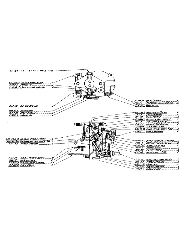 Схема запчастей Case IH SO-SERIES - (021) - O5771AB ZENITH CARBURETOR ASSEMBLY, MODEL 161JX7, OUTLINE NO. 9667 S, SC, SO (03) - FUEL SYSTEM