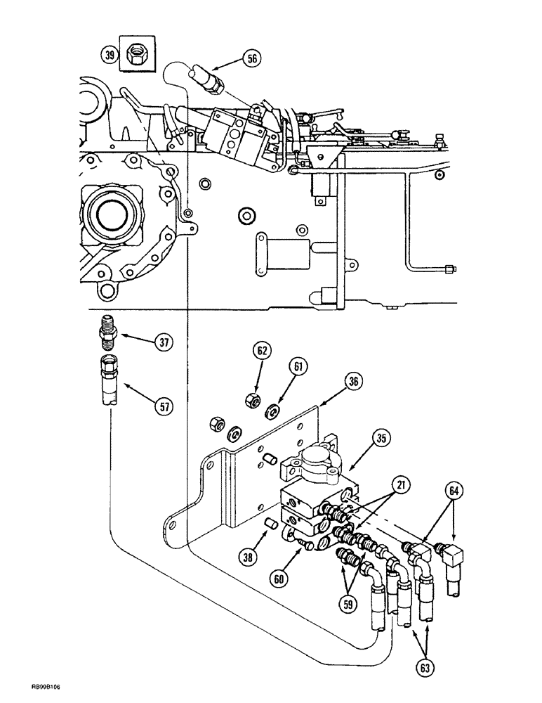 Схема запчастей Case IH L400 - (8-14) - HYDRAULICS, EXTERNAL VALVE, 2 FUNCTION C50, C60, WITHOUT SELF LEVELING (08) - HYDRAULICS