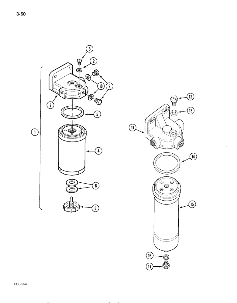 Схема запчастей Case IH 385 - (3-060) - FUEL FILTER (03) - FUEL SYSTEM
