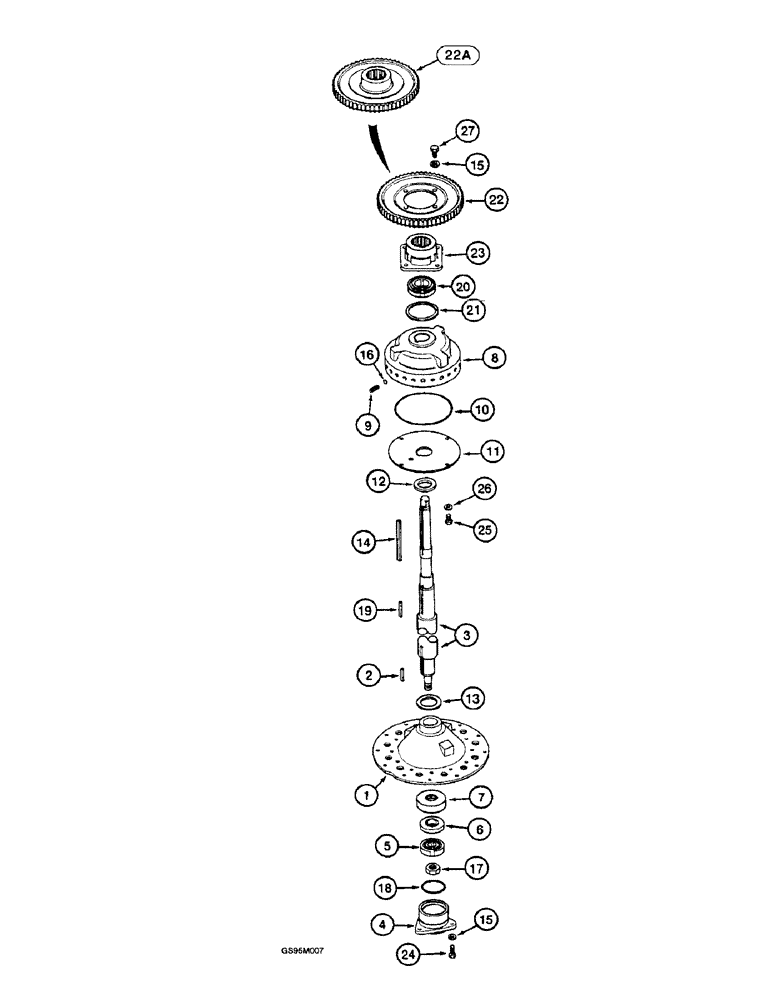 Схема запчастей Case IH 2055 - (9A-42) - DRUM ROTOR SUPPORTS AND SHAFT (13) - PICKING SYSTEM