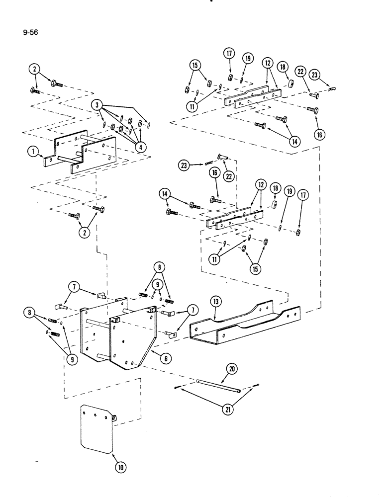 Схема запчастей Case IH 61MB - (9-056) - MOUNTING FRAME, 61MB MOWER (03) - CHASSIS/MOUNTED EQUIPMENT