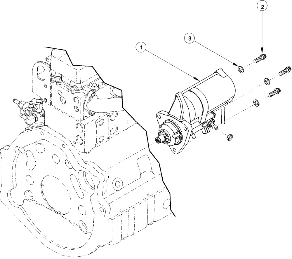 Схема запчастей Case IH 620 - (04-20) - MOUNTING, STARTER (06) - ELECTRICAL SYSTEMS