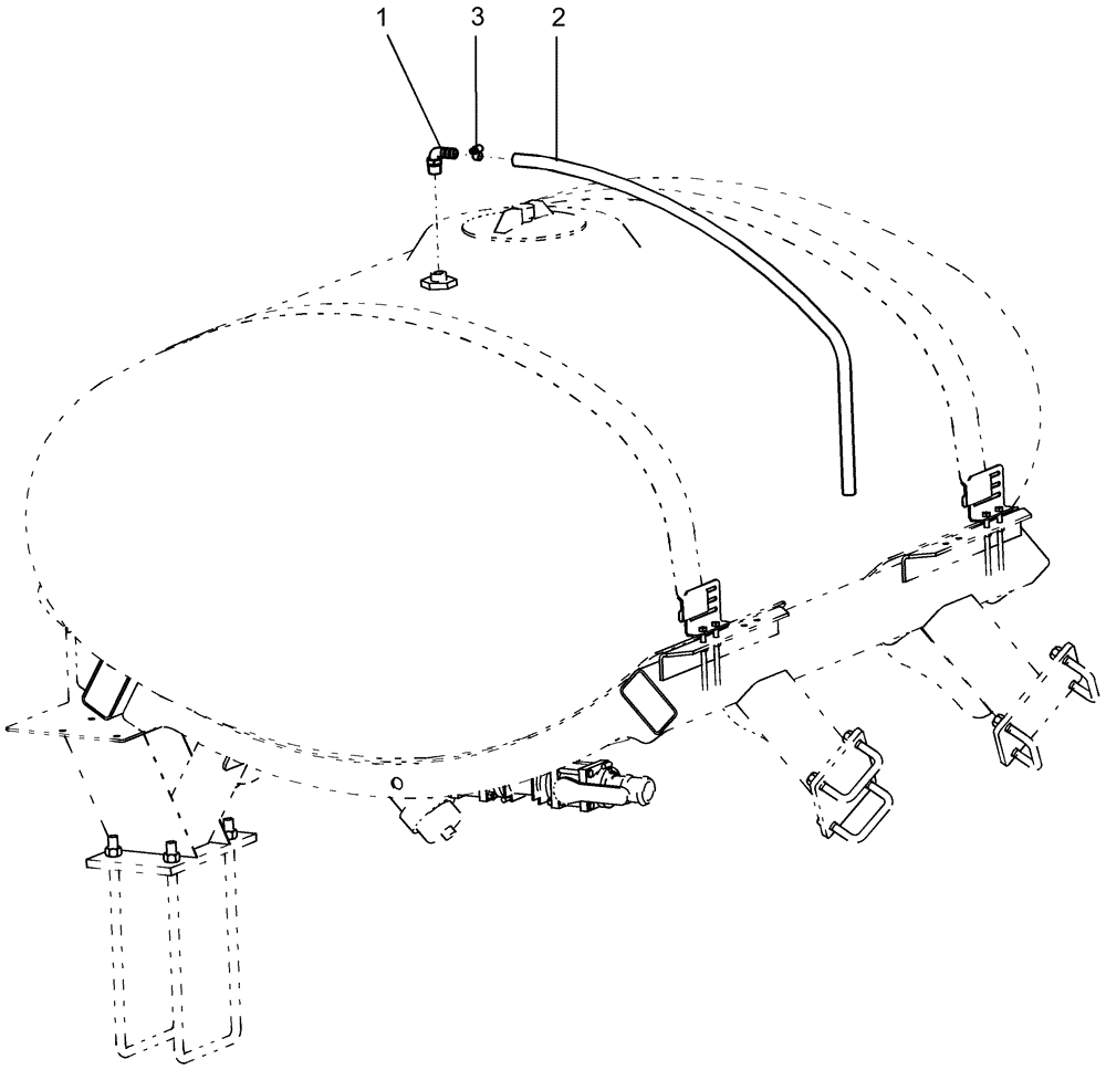 Схема запчастей Case IH 1250 - (75.110.31) - LIQUID FERTILIZER - OVERFLOW - 24 ROW, 400 GALLON TANK (75) - SOIL PREPARATION