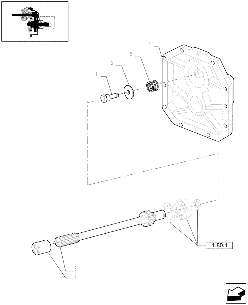 Схема запчастей Case IH JX95 - (1.80.1/01) - (VAR.000) SINGLE LEVER PTO - P.T.O. SHAFT CONNECTING SLEEVE (07) - HYDRAULIC SYSTEM