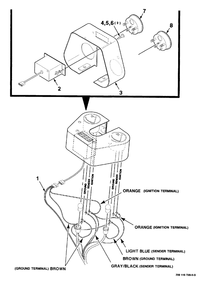 Схема запчастей Case IH 8840 - (04-004) - PANEL ASSEMBLY, GAUGE (STEERING COLUMN) (41) - STEERING