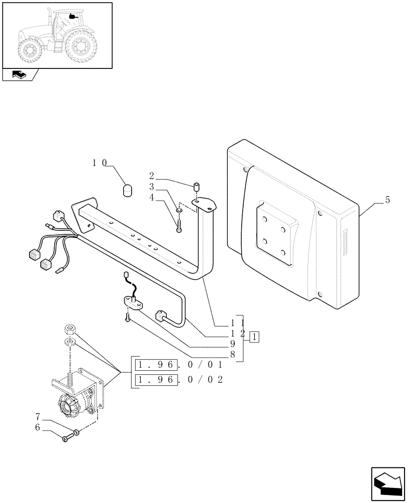 Схема запчастей Case IH PUMA 165 - (1.75.1/09) - (VAR.012-131/1) VIRTUAL TERMINAL AFS PRO600 MOUNTED ON IMPLEMENT BRACKET (06) - ELECTRICAL SYSTEMS