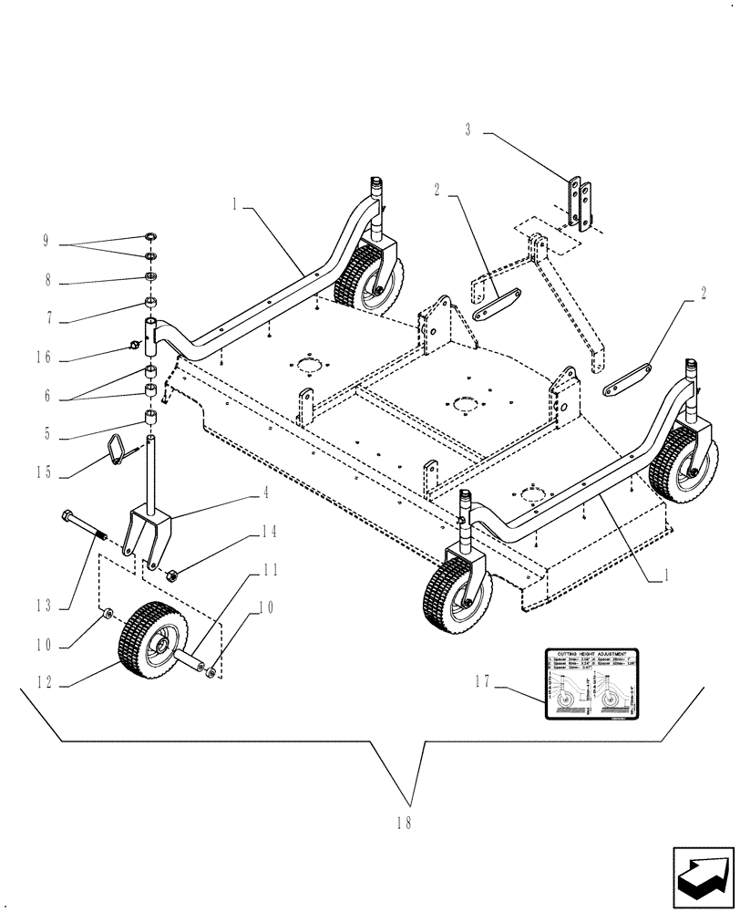 Схема запчастей Case IH RR72 - (036) - PNEUMATIC TIRE KIT FOR 72" MOWER 