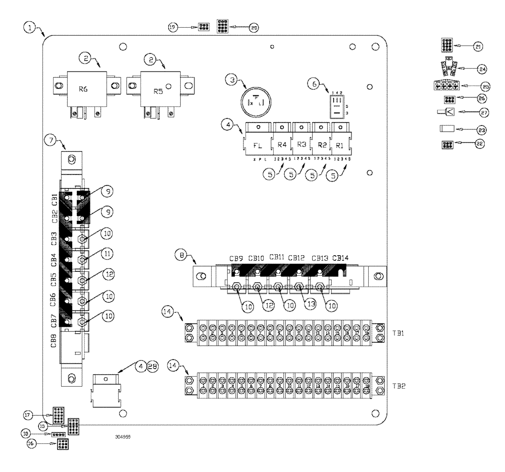 Схема запчастей Case IH FLX3300B - (08-002) - ELECTRICAL PANEL ASSEMBLY (06) - ELECTRICAL