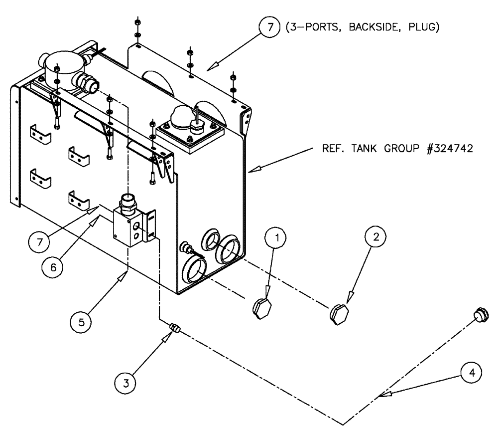 Схема запчастей Case IH FLX4300 - (10-013) - HYDRAULIC TANK GROUP, CHASSIS (FLX4300) Options