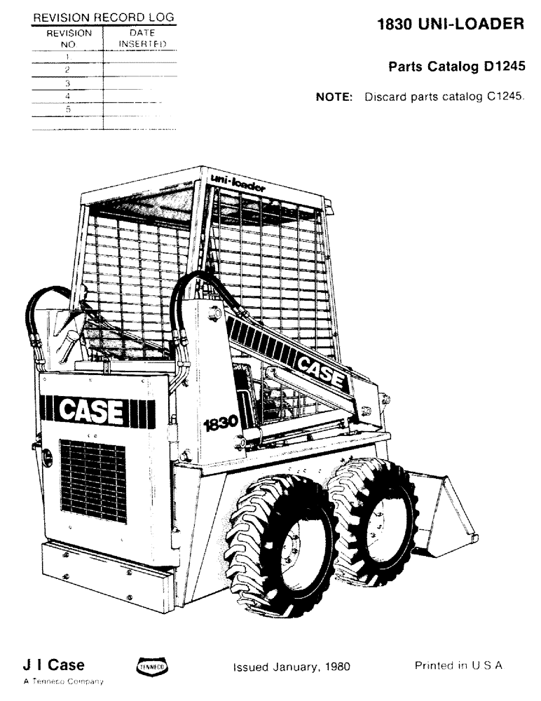 Схема запчастей Case IH 1830 - (001) - REVISION RECORD LOG (05) - SERVICE & MAINTENANCE
