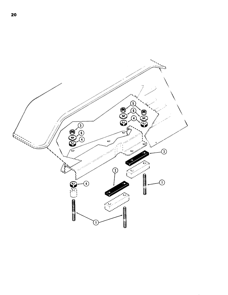 Схема запчастей Case IH 1412 - (20) - FENDER MOUNT VIBRATION KIT, 1412 TRACTORS (09) - CHASSIS