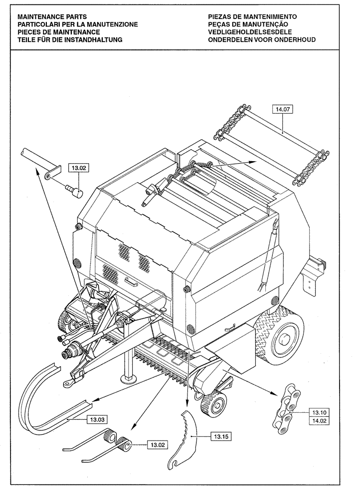 Схема запчастей Case IH RBX341 - (0.0039[01]) - MAINTENANCE PARTS (00) - GENERAL