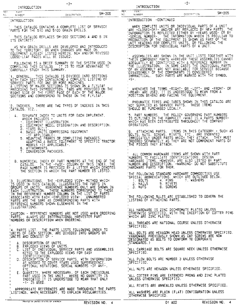 Схема запчастей Case IH 510 - (2) - INTRODUCTION 