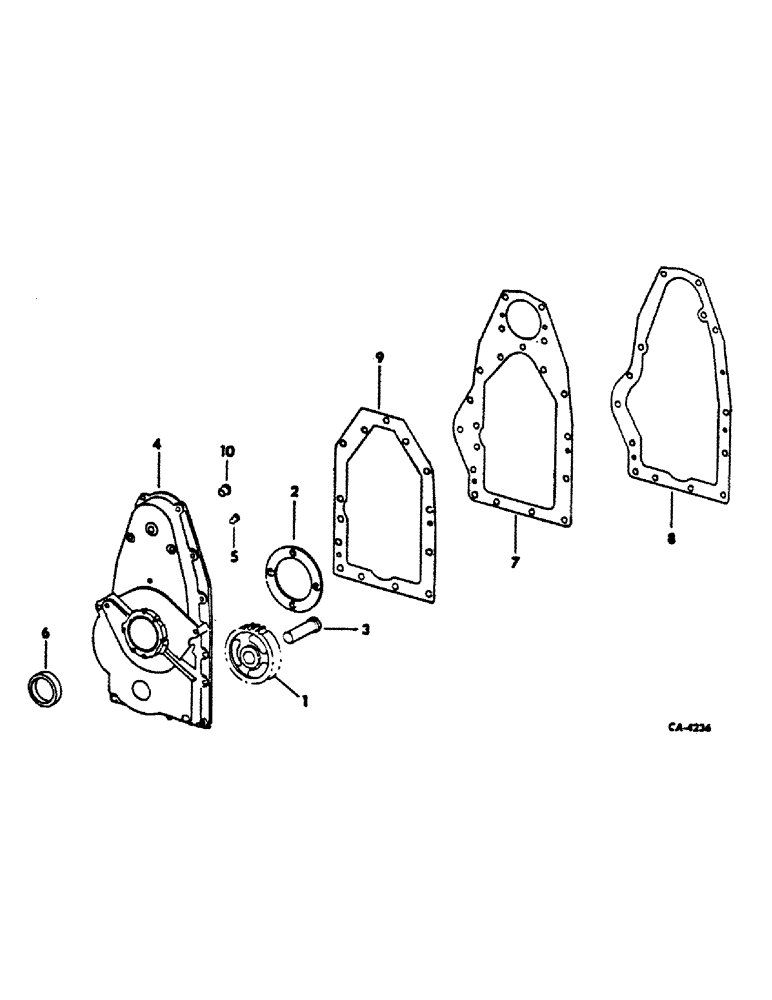Схема запчастей Case IH DG4D - (K-12) - CRANKCASE, FRONT COVER AND IDLER GEAR, 3200B LOADERS 