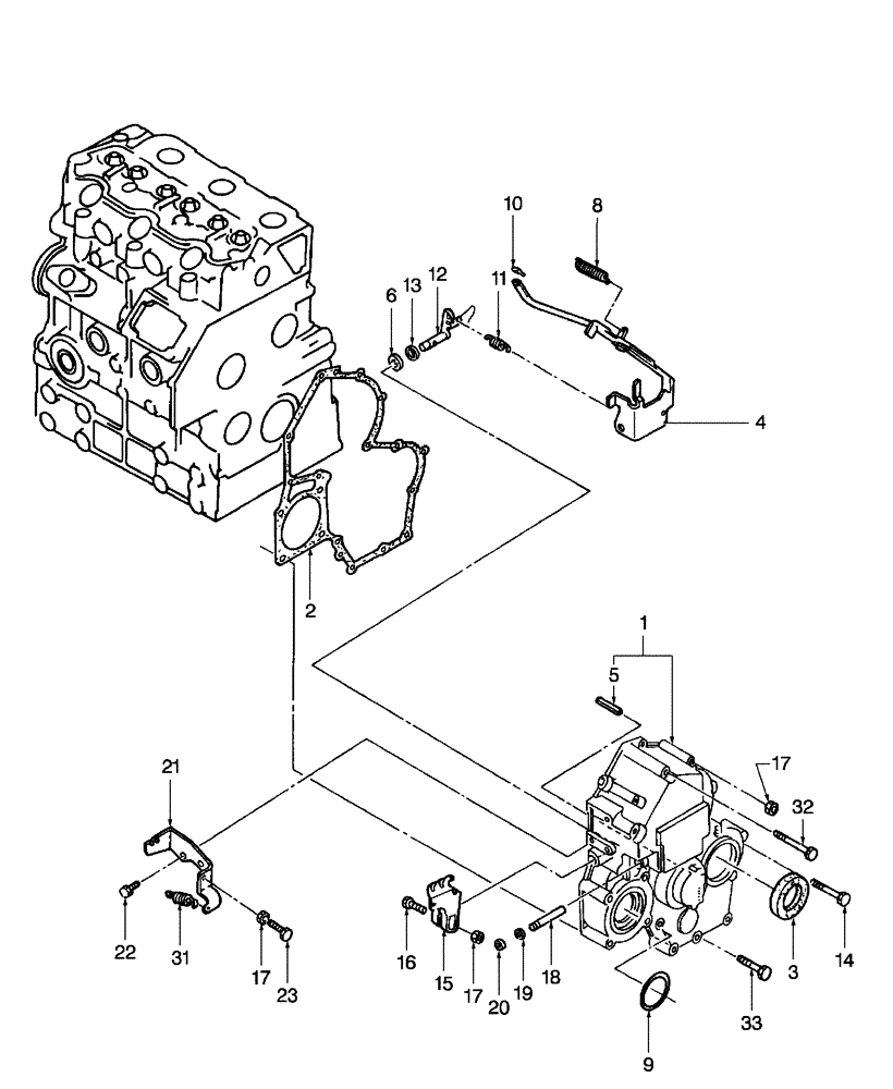 Схема запчастей Case IH DX45 - (01.12) - TIMING GEAR CASE (01) - ENGINE