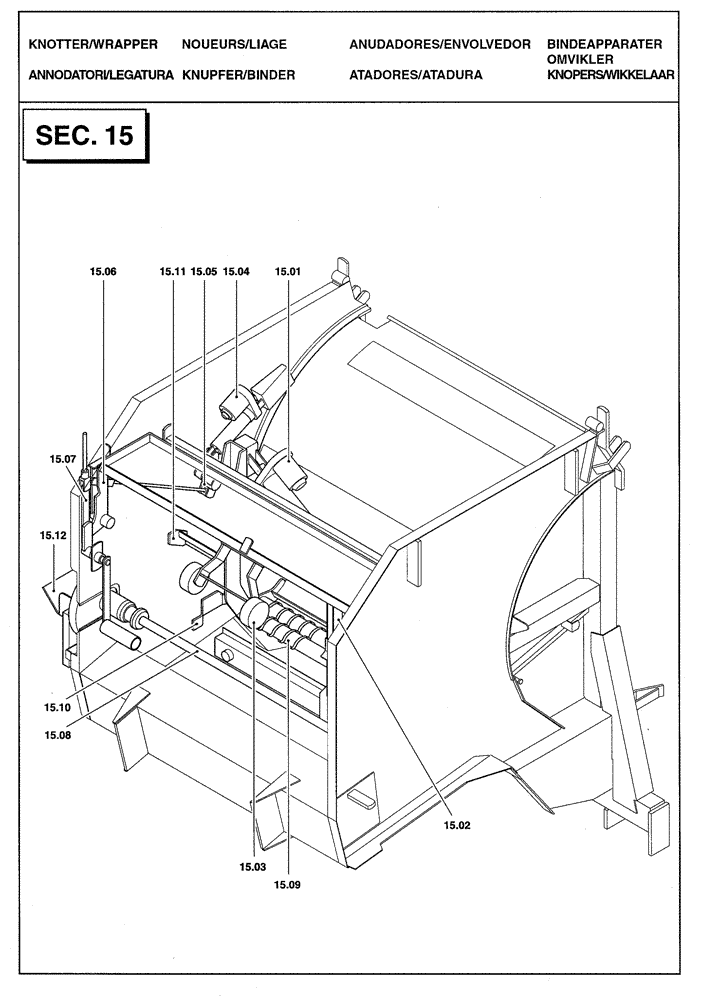 Схема запчастей Case IH RBX341 - (15.00[01]) - SECTION LIST 15 - KNOTTER/WRAPPER (15) - KNOTTER /WRAPPER