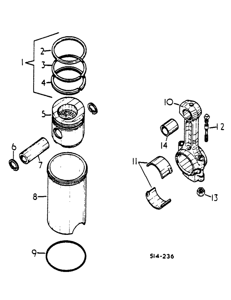 Схема запчастей Case IH 474 - (12-12) - CONNECTING ROD, PISTON AND SLEEVE Power
