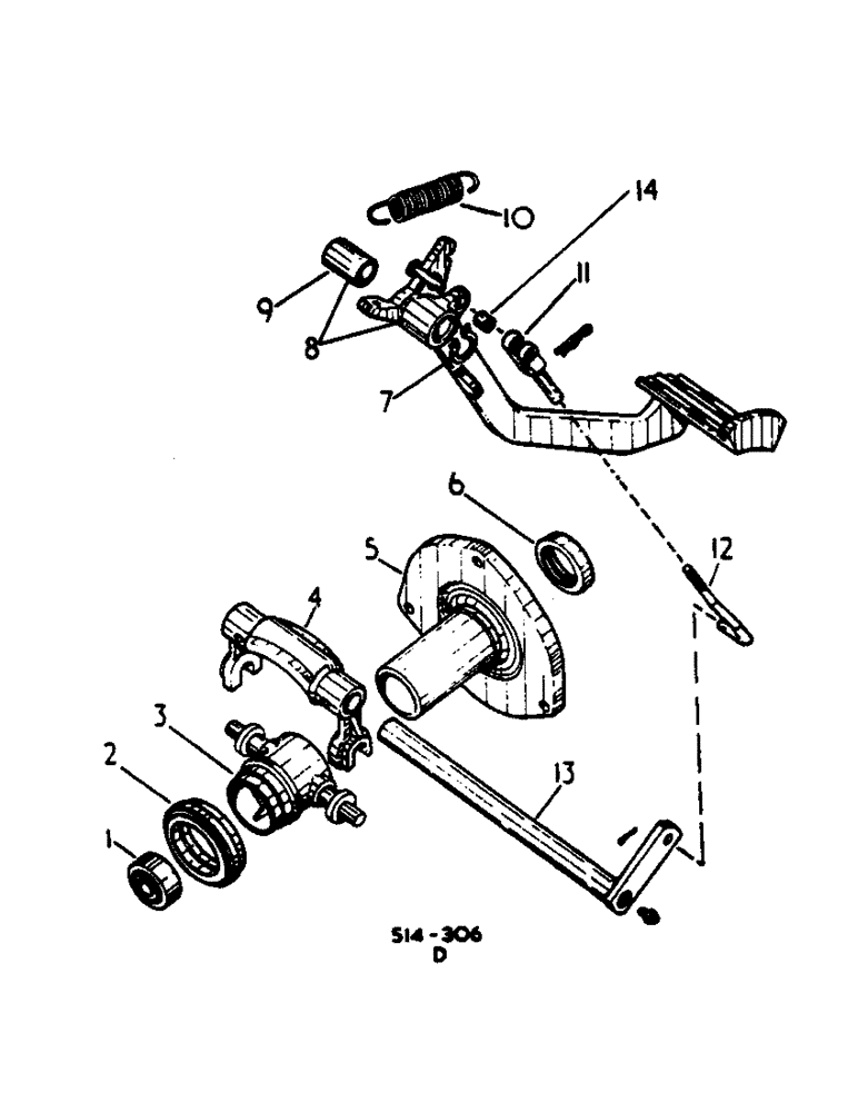 Схема запчастей Case IH 684 - (07-38) - DRIVE TRAIN, CLUTCH CONTROLS, TRACTORS WITHOUT SELF ADJUSTING CLUTCH (04) - Drive Train