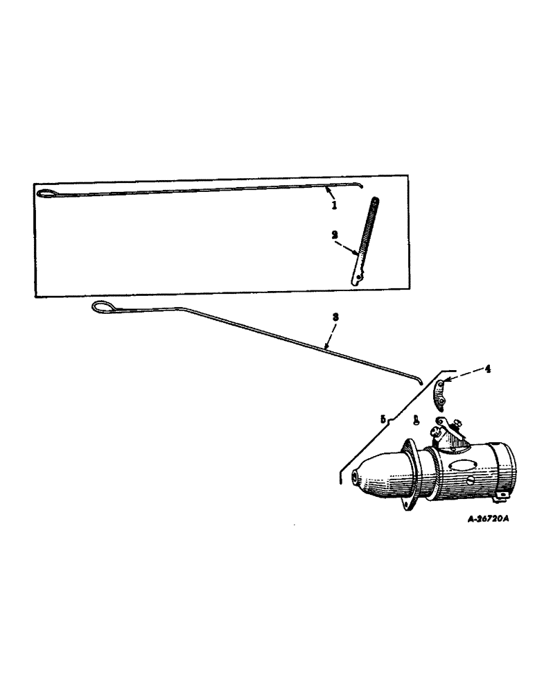 Схема запчастей Case IH FARMALL CUB - (08-09) - ELECTRICAL, CRANKING, MOTOR, LEVER AND PULL ROD (06) - ELECTRICAL