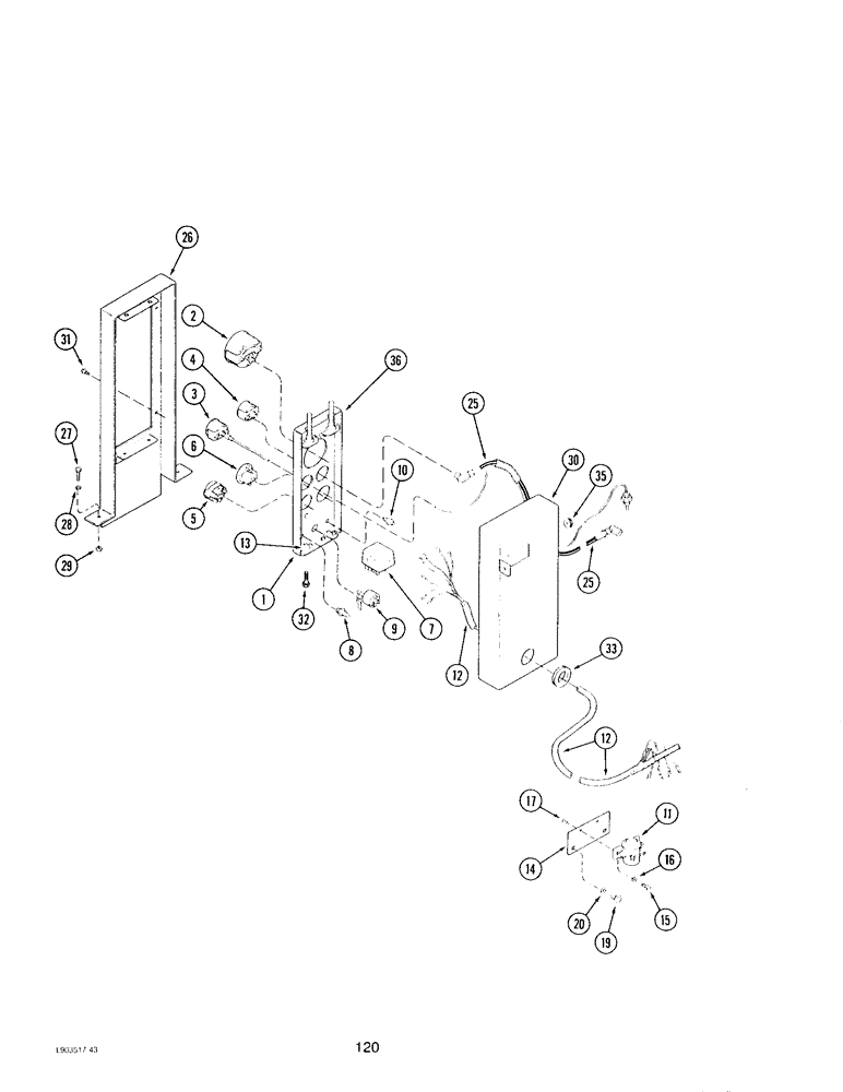 Схема запчастей Case IH 4390T - (120) - INSTRUMENT PANEL ASSEMBLY 