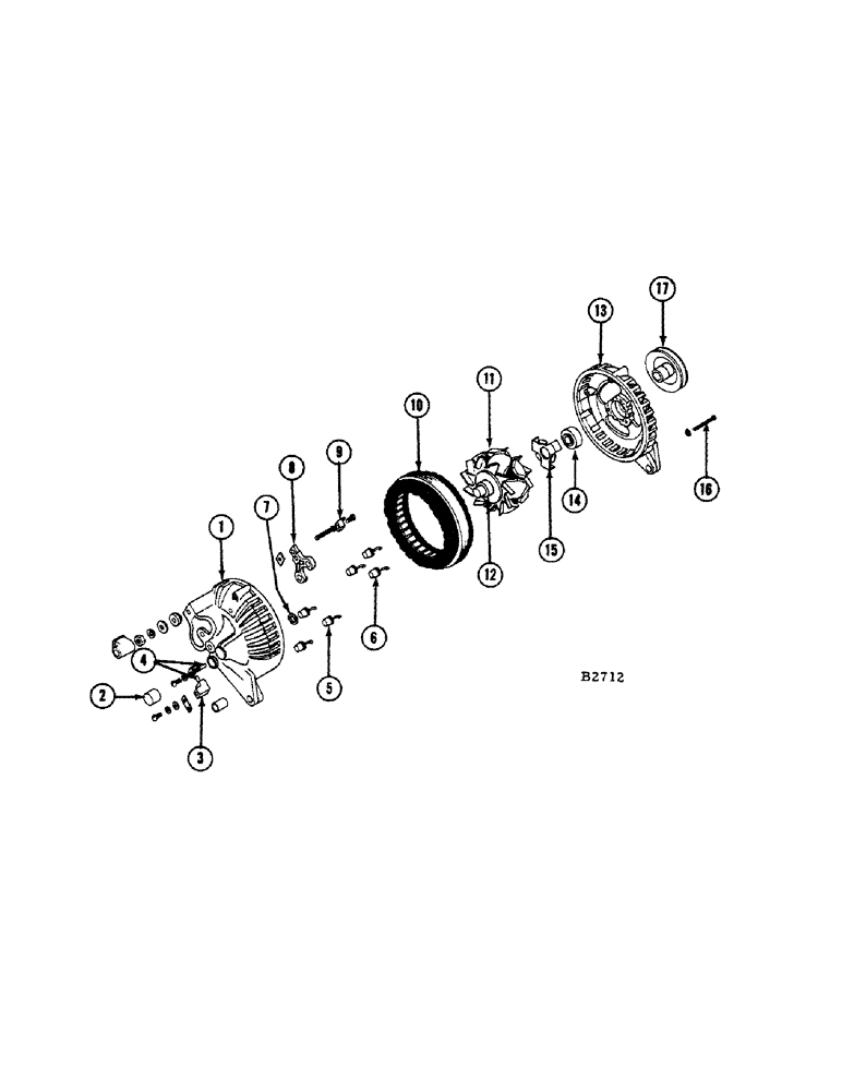 Схема запчастей Case IH 1010 - (362[A]) - MODEL H-318 ENGINE, PARTS FOR ALTERNATOR (10) - ENGINE