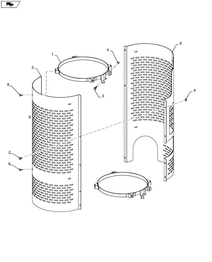 Схема запчастей Case IH QUADTRAC 500 - (10.500.08) - HEAT SHIELD, SCR EXHAUST - STEIGER 500, QUADTRAC 450 & 500 (EUROPE) (10) - ENGINE