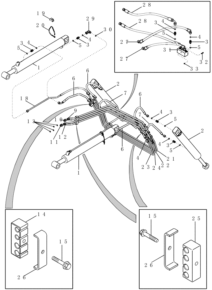 Схема запчастей Case IH LX156 - (08-01) - HYDRAULICS - LOADER FRAME (08) - HYDRAULICS