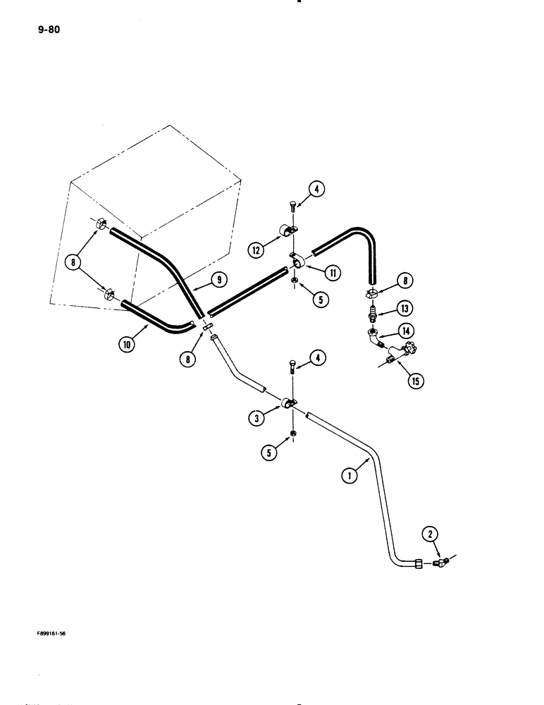 Схема запчастей Case IH 9130 - (9-80) - HEATER PLUMBING (09) - CHASSIS/ATTACHMENTS