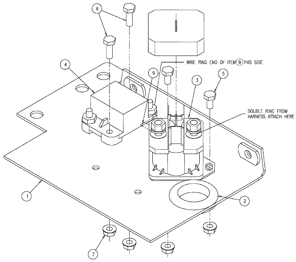 Схема запчастей Case IH SPX3310 - (03-038) - SOLENOID MOUNT W/SHIELD (01) - ENGINE