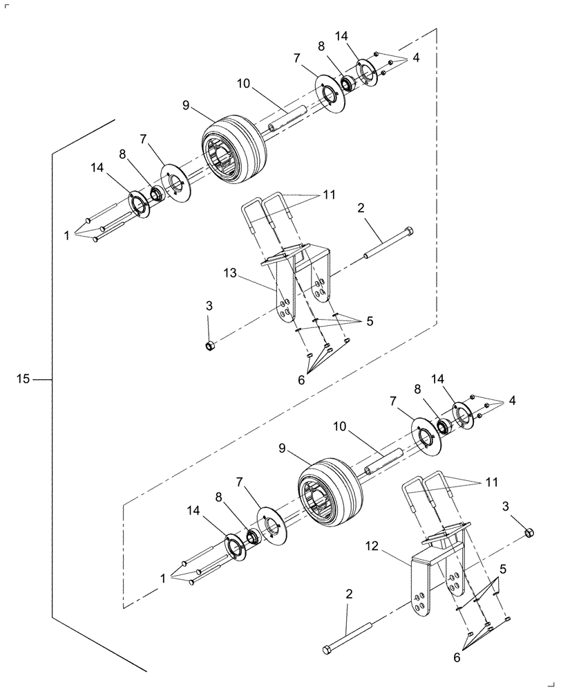 Схема запчастей Case IH DHX302 - (20.01.10[2]) - RUBBER END GAUGE WHEEL FROM PIN K01 2005 (11) - WHEELS