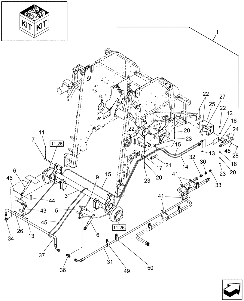 Схема запчастей Case IH RB454 - (18.62) - DIA KIT, HYDRAULIC BRAKE (18) - ACCESSORIES
