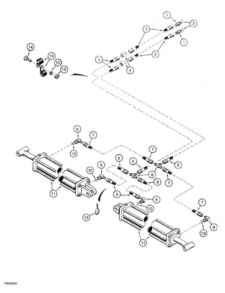 Схема запчастей Case IH 5600 - (8-016) - WING LIFT HYDRAULIC CIRCUIT, LEVEL LIFT MODELS, VERTICAL FOLD, 35 FOOT THROUGH 41 FOOT WIDE (08) - HYDRAULICS