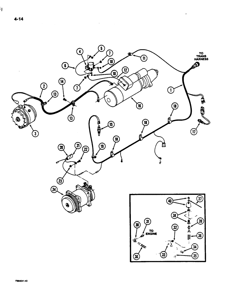 Схема запчастей Case IH 9170 - (4-14) - ENGINE HARNESS, 855 ENGINE (04) - ELECTRICAL SYSTEMS