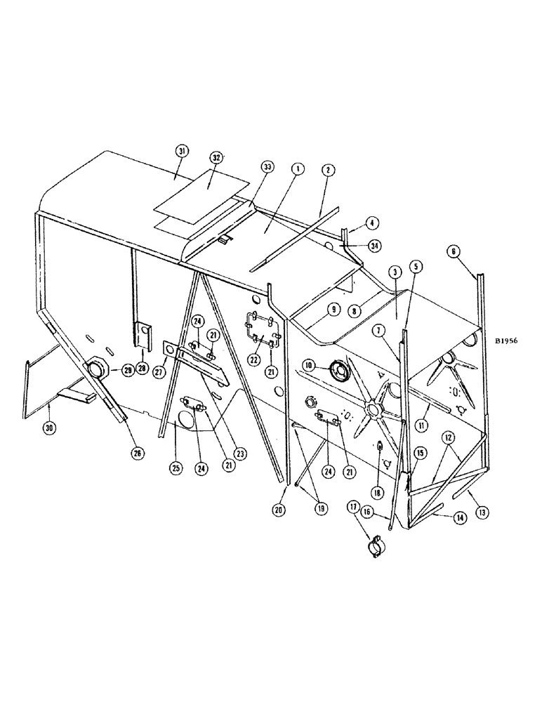 Схема запчастей Case IH 1010 - (206) - FRONT SIDES AND DECK (90) - PLATFORM, CAB, BODYWORK AND DECALS