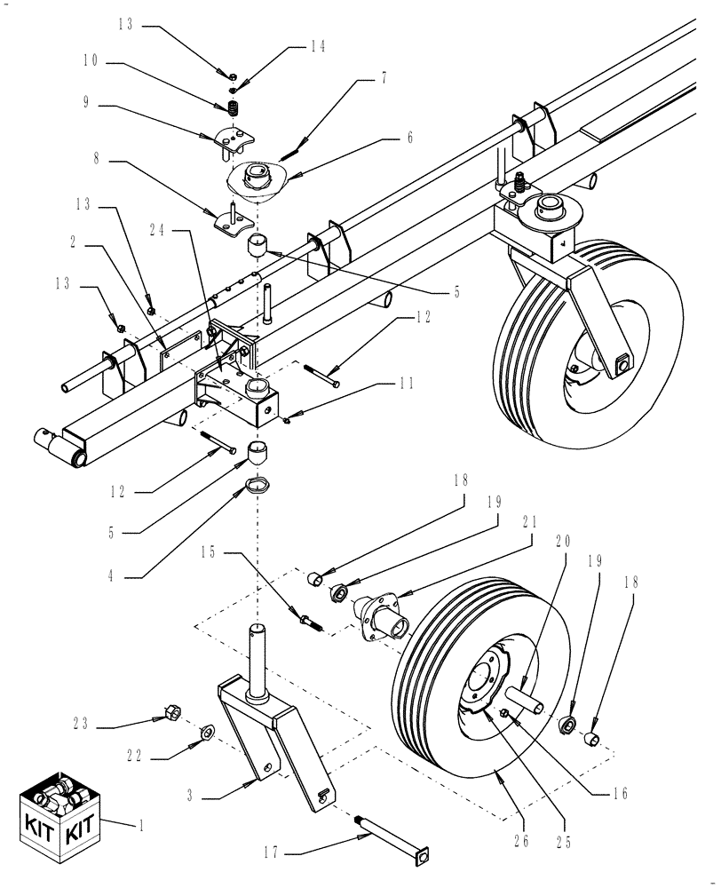 Схема запчастей Case IH WRX301 - (44.520.04) - THIRD WHEEL KIT, 12 WHEEL (44) - WHEELS