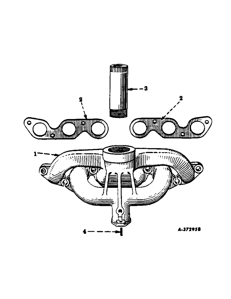 Схема запчастей Case IH 350 - (039) - CARBURETED ENGINE, MANIFOLD AND EXHAUST PIPE (01) - ENGINE