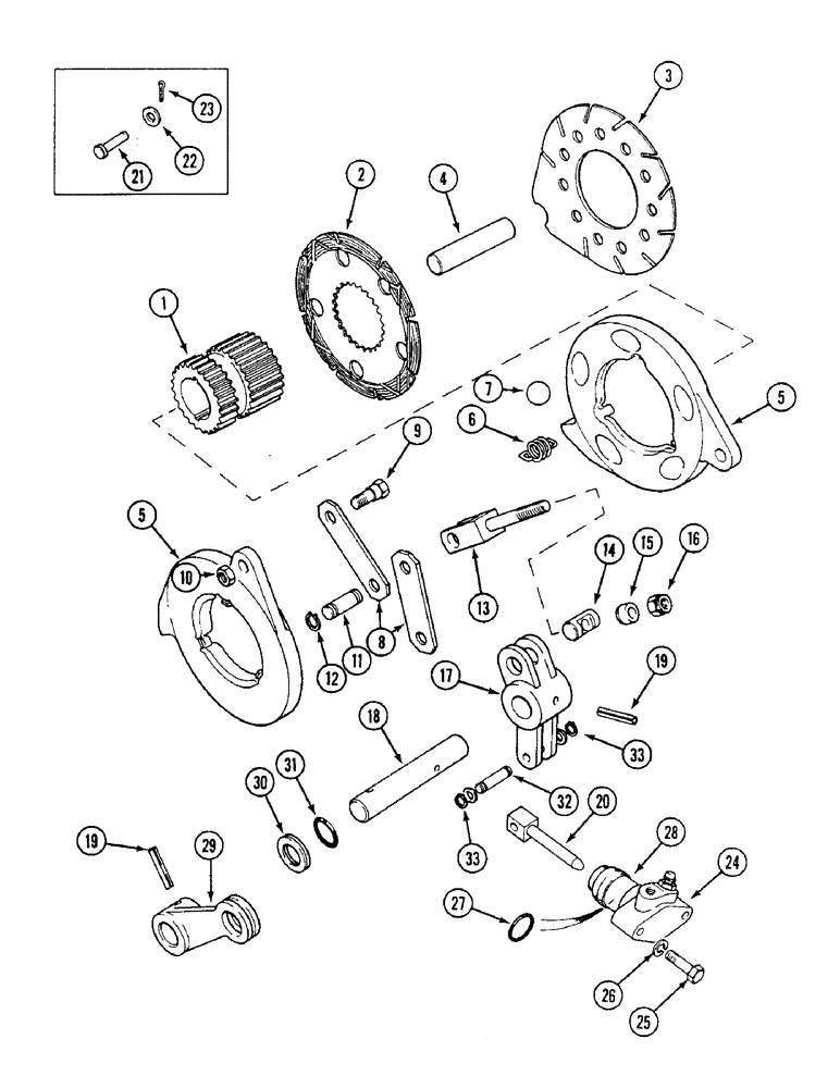Схема запчастей Case IH 1494 - (7-276) - DISC BRAKE MECHANISM (07) - BRAKES