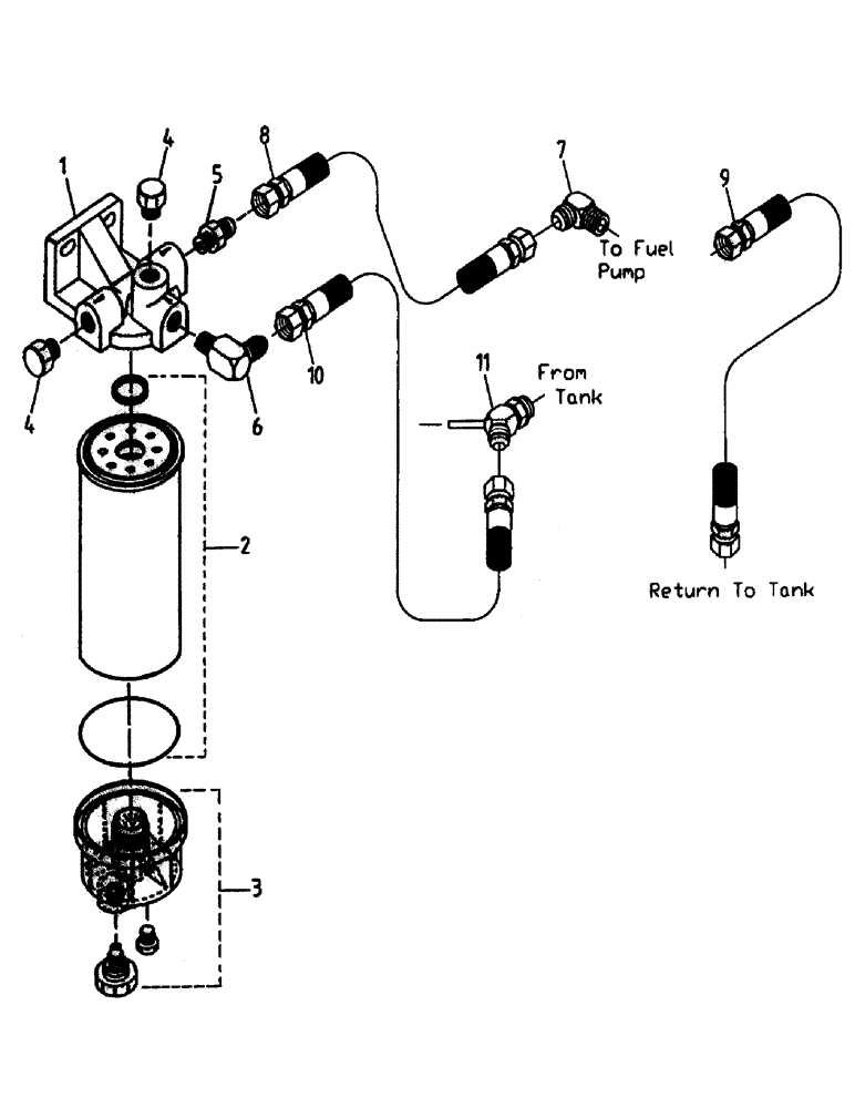 Схема запчастей Case IH 7700 - (C01-04) - WATER SEPARATOR AND FUEL LINES, 125/L10/M11 Engine & Engine Attachments