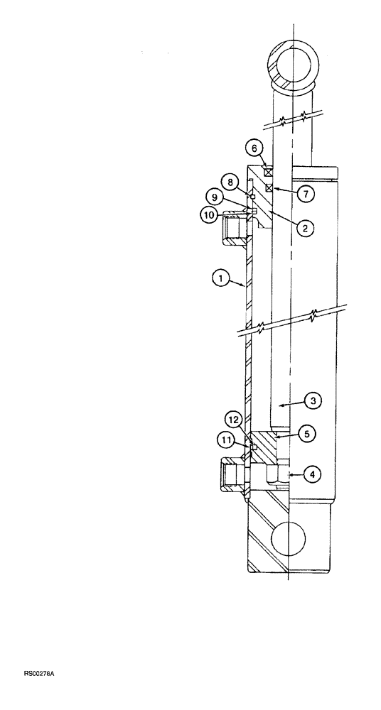 Схема запчастей Case IH 5700 - (8-060) - CYLINDER ASSEMBLY - 1286311C91, 2-1/2 ID X 34 INCH STROKE (08) - HYDRAULICS