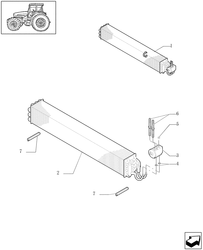 Схема запчастей Case IH JX1080U - (1.94.2/01B[02]) - (VAR.641-641/1) EVAPORATOR (10) - OPERATORS PLATFORM/CAB