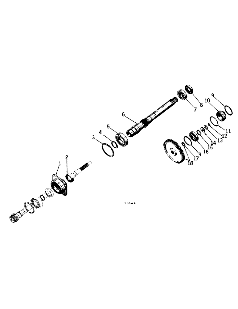 Схема запчастей Case IH 384 - (07-15) - DRIVE TRAIN, SINGLE SPEED CONSTANT RUNNING PTO GEARS AND SHAFTS, 573 (04) - Drive Train