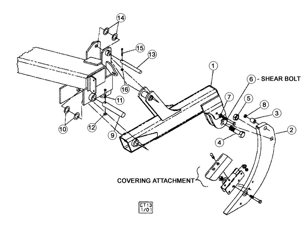 Схема запчастей Case IH 730C - (75.200.05) - MAIN FRAME SHEAR BOLT ASSEMBLY (09) - CHASSIS/ATTACHMENTS
