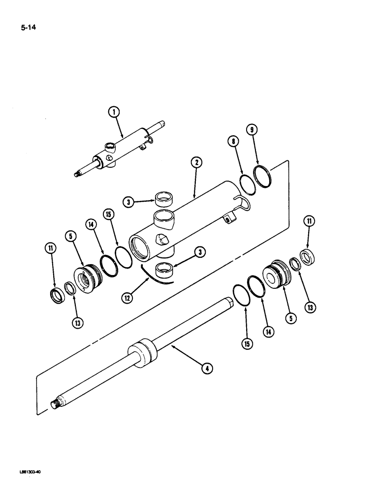 Схема запчастей Case IH 1844 - (5-14) - POWER STEERING CYLINDER, 1844 COTTON PICKER > 1 (04) - STEERING